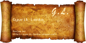 Gyurik Lenke névjegykártya